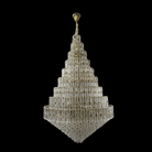 Oversized Multi - layers Honeycomb Luxury Crystal Chandelier in Gold Finish for Big Hallway/Foyer/Entryway - D23.6"*H15.75"(D60cm*H40cm)Warm LightBlushlighting
