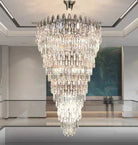 Oversized Multi - layers Luxury Creative Art Crystal Chandelier for Foyer/Staircase/Hallway - 4 Layers:D31.5"*H51.2"Blushlighting