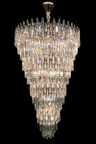 Oversized Multi - layers Luxury Creative Art Crystal Chandelier for Foyer/Staircase/Hallway - 4 Layers:D31.5"*H51.2"Blushlighting