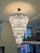 Oversized Multi - layers Luxury Creative Art Crystal Chandelier for Foyer/Staircase/Hallway - 4 Layers:D31.5"*H51.2"Blushlighting
