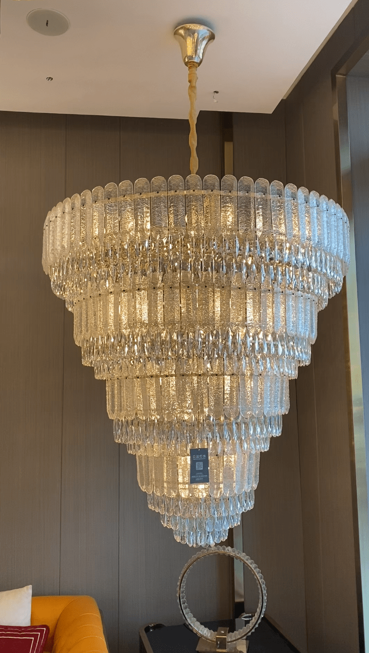 Oversized Multi - layers Luxury Gold Crystal Chandelier For Large Foyer/Hallway/Entryway - D39.4"*H59.1"/86kgWarm LightBlushlighting