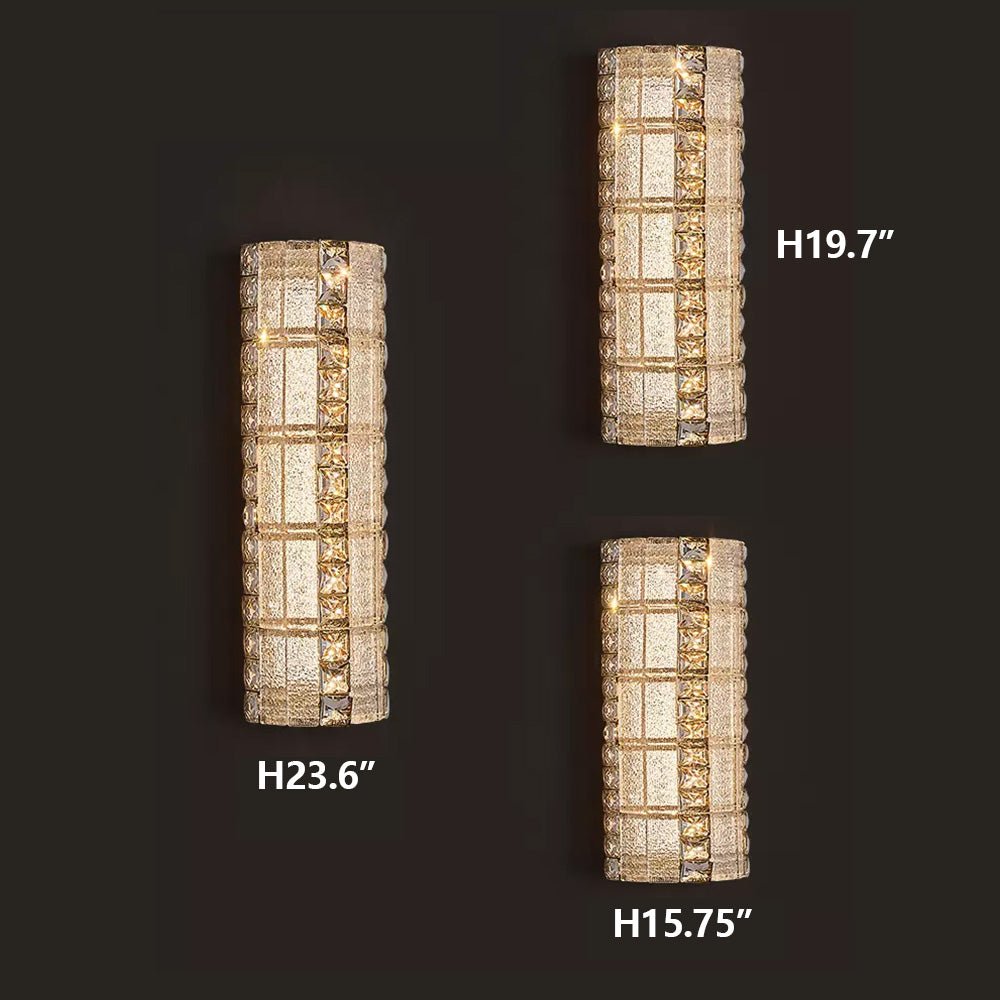 Oversized Multi - layers Luxury Gold Crystal Chandelier For Large Foyer/Hallway/Entryway - Wall Light/W3.94"*D3.94"*H15.75"Warm LightBlushlighting