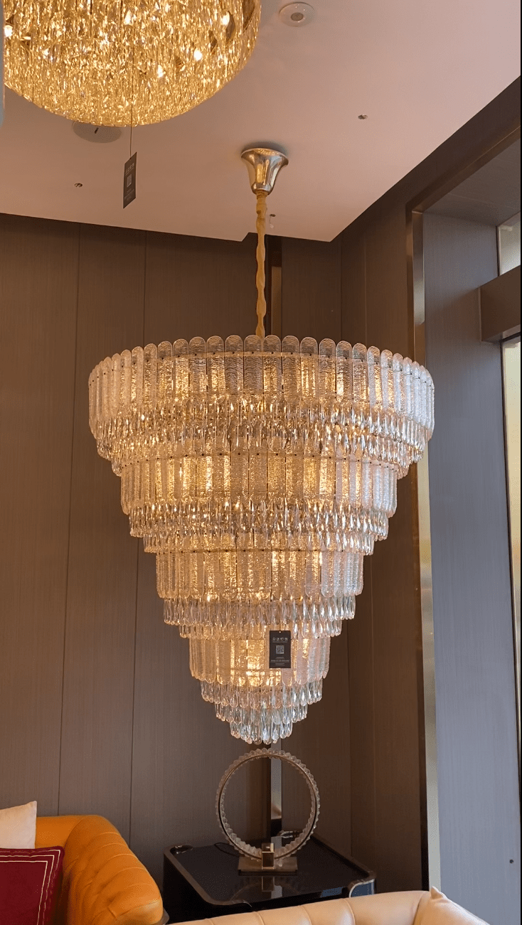 Oversized Multi - layers Luxury Gold Crystal Chandelier For Large Foyer/Hallway/Entryway - D39.4"*H59.1"/86kgWarm LightBlushlighting