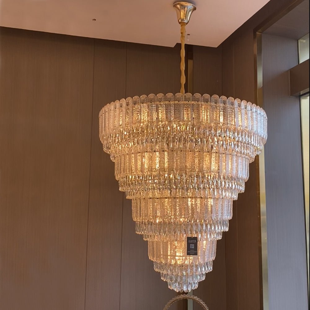 Oversized Multi - layers Luxury Gold Crystal Chandelier For Large Foyer/Hallway/Entryway - D39.4"*H59.1"/86kgWarm LightBlushlighting