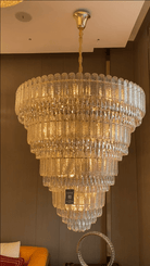Oversized Multi - layers Luxury Gold Crystal Chandelier For Large Foyer/Hallway/Entryway - D39.4"*H59.1"/86kgWarm LightBlushlighting