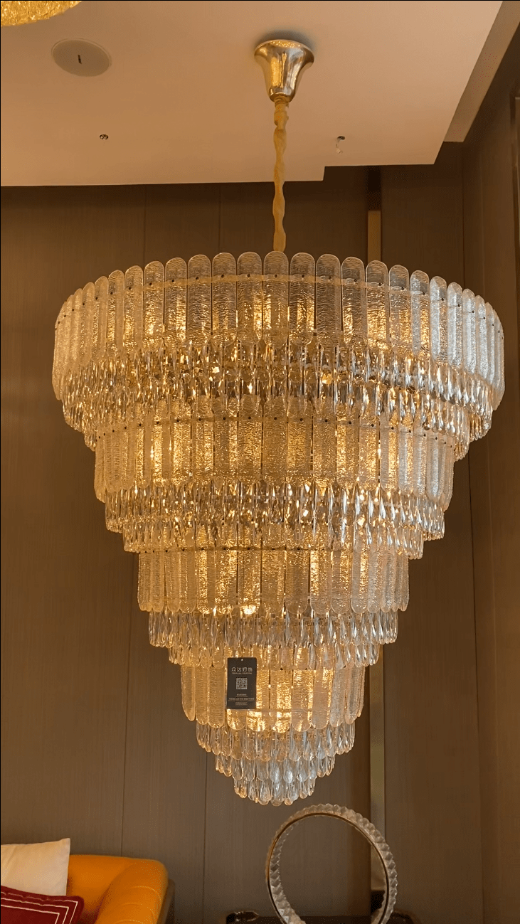 Oversized Multi - layers Luxury Gold Crystal Chandelier For Large Foyer/Hallway/Entryway - D39.4"*H59.1"/86kgWarm LightBlushlighting