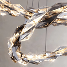 Oversized Multi-Tiered Rings Crystal Chandelier Modern Clear and Grey Crystal Ceiling Light Fixture For Staircase/Foyer/Hallway/Entryway-Blushlighting-Blushlighting