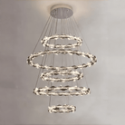 Oversized Multi-Tiered Rings Crystal Chandelier Modern Clear and Grey Crystal Ceiling Light Fixture For Staircase/Foyer/Hallway/Entryway-Blushlighting-Blushlighting