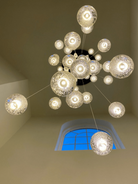 Oversized Nordic Art Round Air Bubbles Pendant Chandelier for Stairs/Spiral Staircase/Hotel Lobby - 7 Lights: D13.8"*H47.2"Warm LightBlushlighting