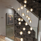Oversized Nordic Art Round Air Bubbles Pendant Chandelier for Stairs/Spiral Staircase/Hotel Lobby - 7 Lights: D13.8"*H47.2"Warm LightBlushlighting