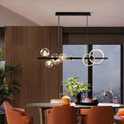 Oversized Nordic Black Iron Glass Bubble Collection Chandelier Suit for Living/Dining Room - Blushlighting