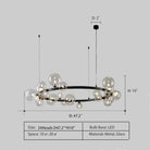 Oversized Nordic Black Iron Glass Bubble Collection Chandelier Suit for Living/Dining Room - Linear: 10Heads L47.2'*H11.8"Warm LightBlushlighting