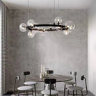 Oversized Nordic Black Iron Glass Bubble Collection Chandelier Suit for Living/Dining Room - Blushlighting