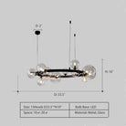 Oversized Nordic Black Iron Glass Bubble Collection Chandelier Suit for Living/Dining Room - Linear: 10Heads L47.2'*H11.8"Warm LightBlushlighting