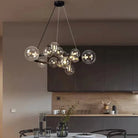 Oversized Nordic Black Iron Glass Bubble Collection Chandelier Suit for Living/Dining Room - Blushlighting