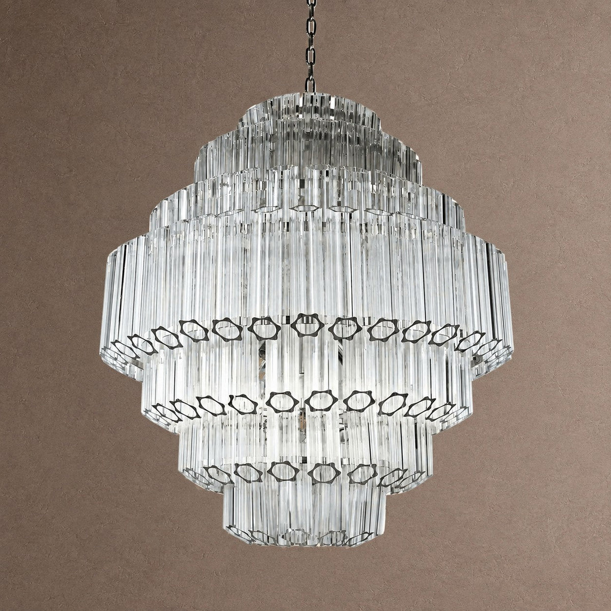 Palermo Tiered Chandelier - ∅ 31.5″ x H 34.3″Nickel & ClearBlushlighting