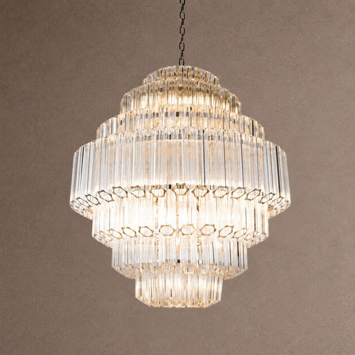 Palermo Tiered Chandelier - ∅ 31.5″ x H 34.3″Nickel & ClearBlushlighting