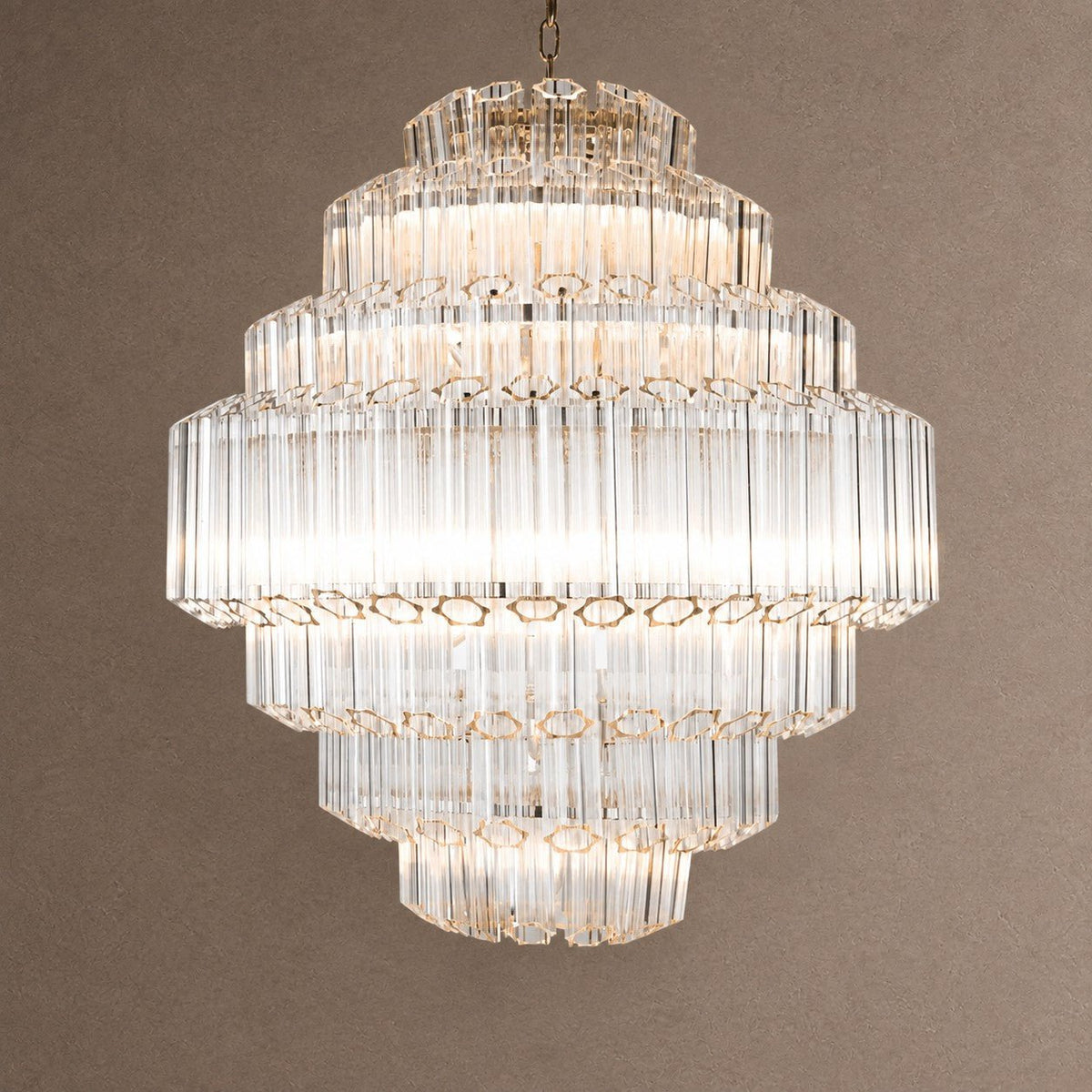 Palermo Tiered Chandelier - ∅ 31.5″ x H 34.3″Nickel & ClearBlushlighting