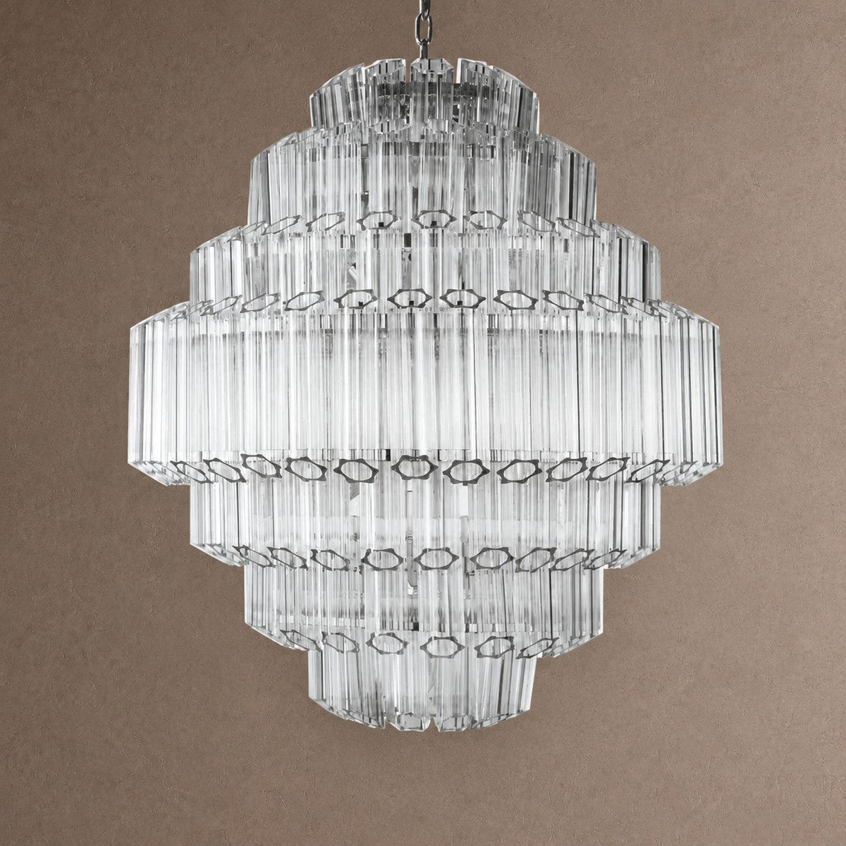 Palermo Tiered Chandelier - ∅ 31.5″ x H 34.3″Nickel & ClearBlushlighting