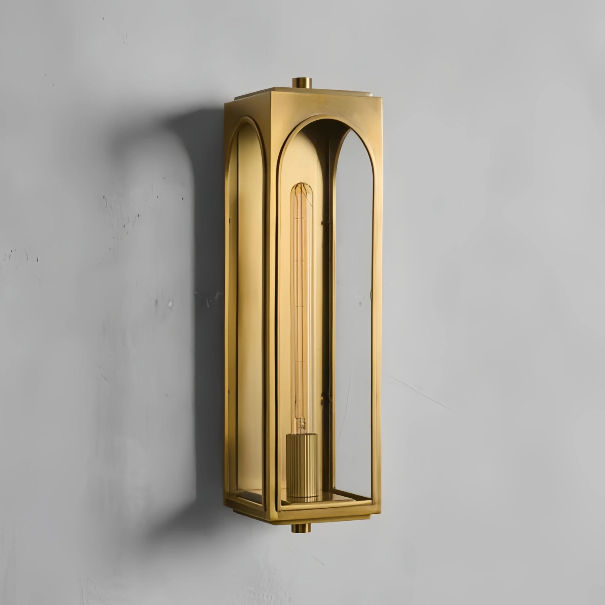 Palladian Outdoor Wall Sconce-19''-Brass-