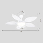Palm Leaf Ceiling Fans with Lights Tropical Ceiling Fans 6 Speeds Reversible Wood Grain 52" - Blushlighting
