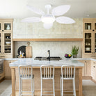 Palm Leaf Ceiling Fans with Lights Tropical Ceiling Fans 6 Speeds Reversible Wood Grain 52" - Blushlighting
