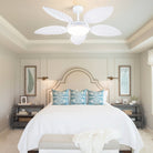Palm Leaf Ceiling Fans with Lights Tropical Ceiling Fans 6 Speeds Reversible Wood Grain 52" - Blushlighting