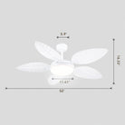Palm Leaf Ceiling Fans with Lights Tropical Ceiling Fans 6 Speeds Reversible Wood Grain 52" - Blushlighting