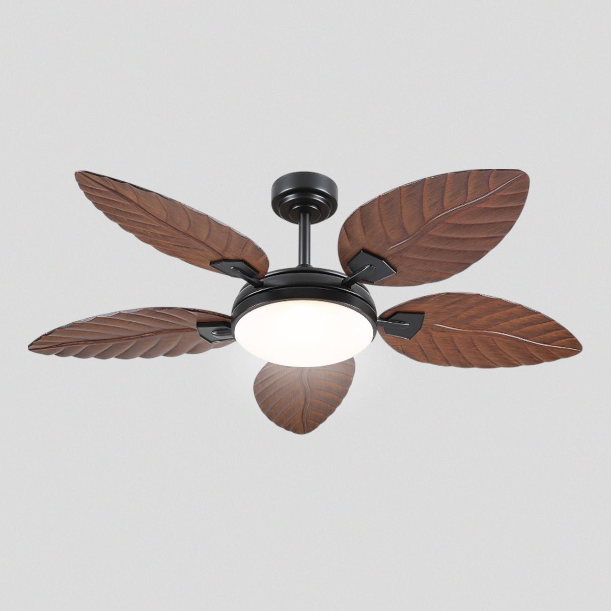 Palm Leaf Ceiling Fans with Lights Tropical Ceiling Fans 6 Speeds Reversible Wood Grain 52" - Blushlighting