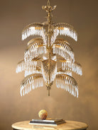 Palmera Brass Crystal Chandelier - ∅37.4″ x H 41.7″Brass & ClearBlushlighting