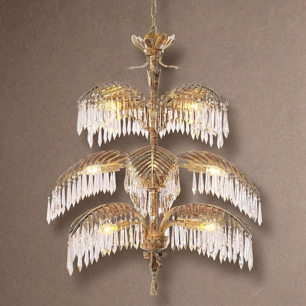 Palmera Brass Crystal Chandelier - ∅37.4″ x H 41.7″Brass & ClearBlushlighting