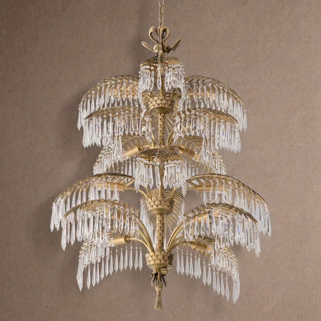 Palmera Brass Crystal Chandelier - ∅37.4″ x H 41.7″Brass & ClearBlushlighting