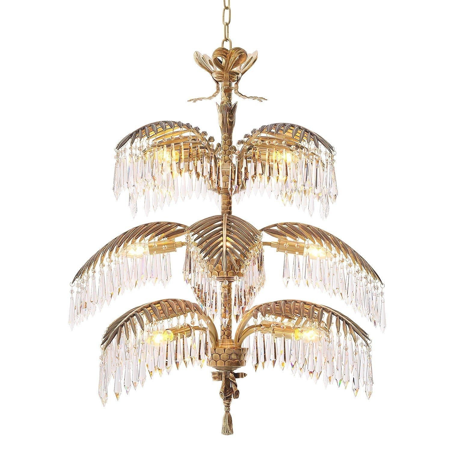 Palmera Brass Crystal Chandelier - ∅37.4″ x H 41.7″Brass & ClearBlushlighting