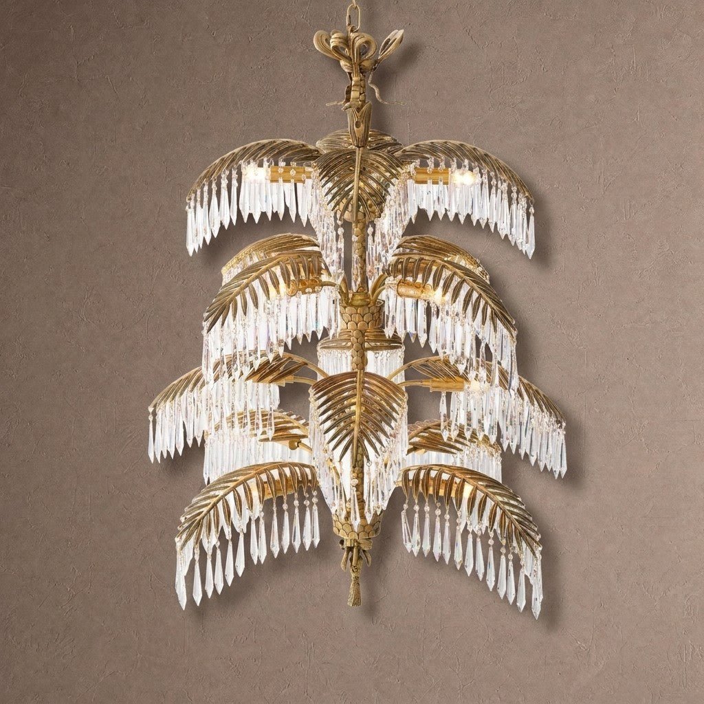 Palmera Brass Crystal Chandelier - ∅37.4″ x H 41.7″Brass & ClearBlushlighting
