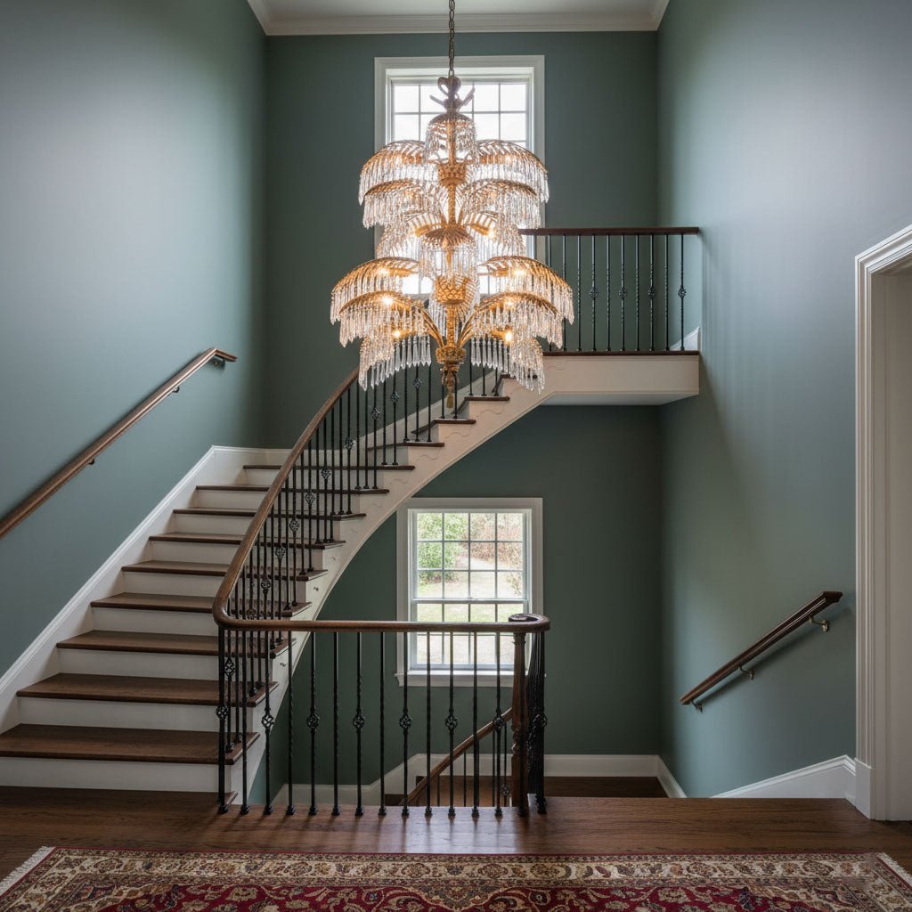 Palmera Brass Crystal Chandelier - ∅37.4″ x H 41.7″Brass & ClearBlushlighting