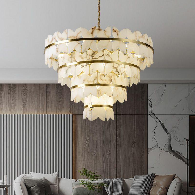 Patanga Alabaster Chandelier Light - 39.4" x 27.6" / 100 x 70cmBlushlighting