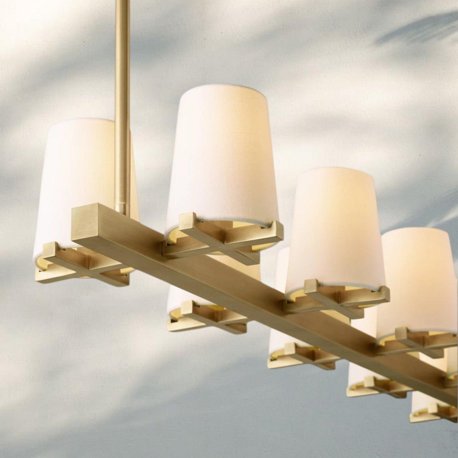 Pauilla Fabric Shade Linear Chandelier 49" 60”-