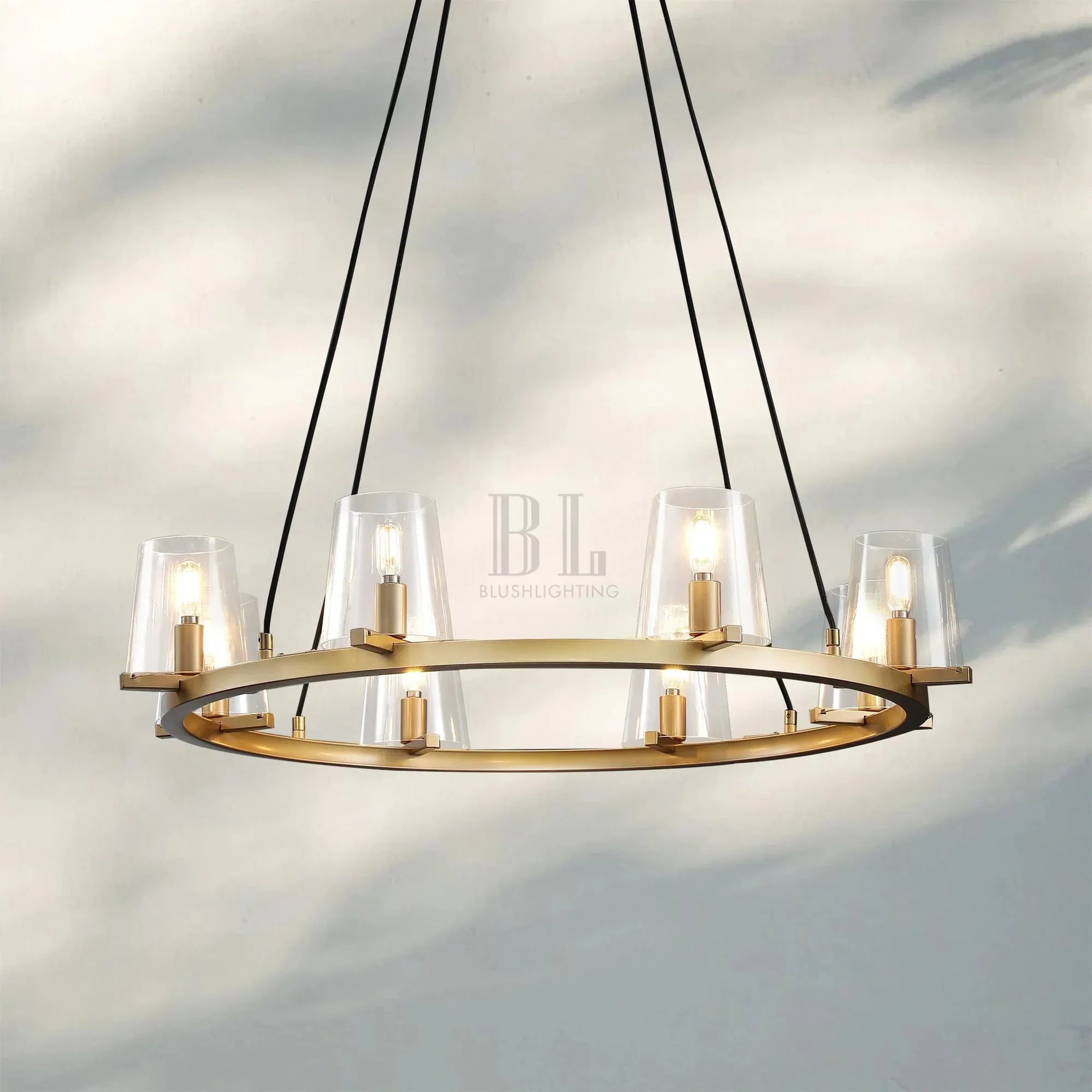 Pauilla Modern Clear Glass Round Chandelier 36'' 48‘’ 60‘’-