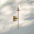 Pauilla Torch Clear Glass Sconce-Lacquered Burnished Brass-