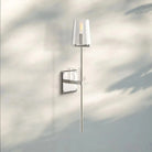 Pauilla Torch Clear Glass Sconce-Polished Nickel-