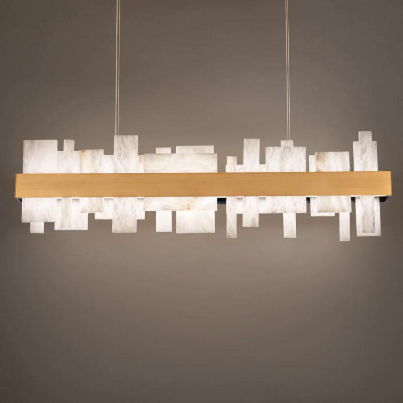 AcropBUis 46in LED Linear Alabaster Chandelier