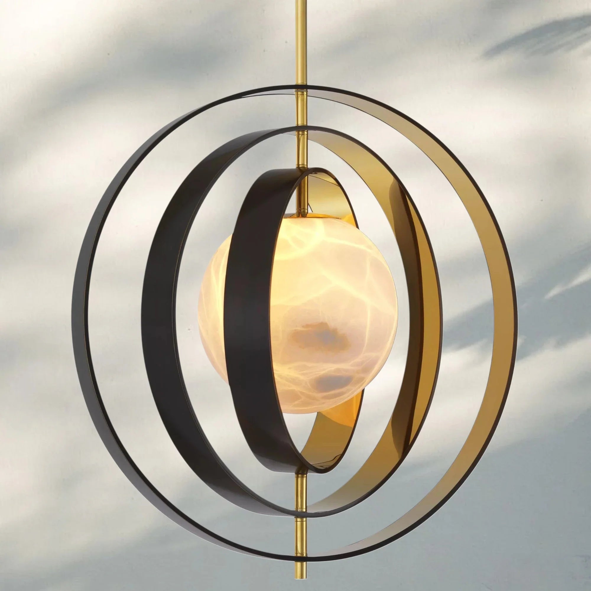 Pearl Alabaster Modern Round Chandelier-Blushlighting