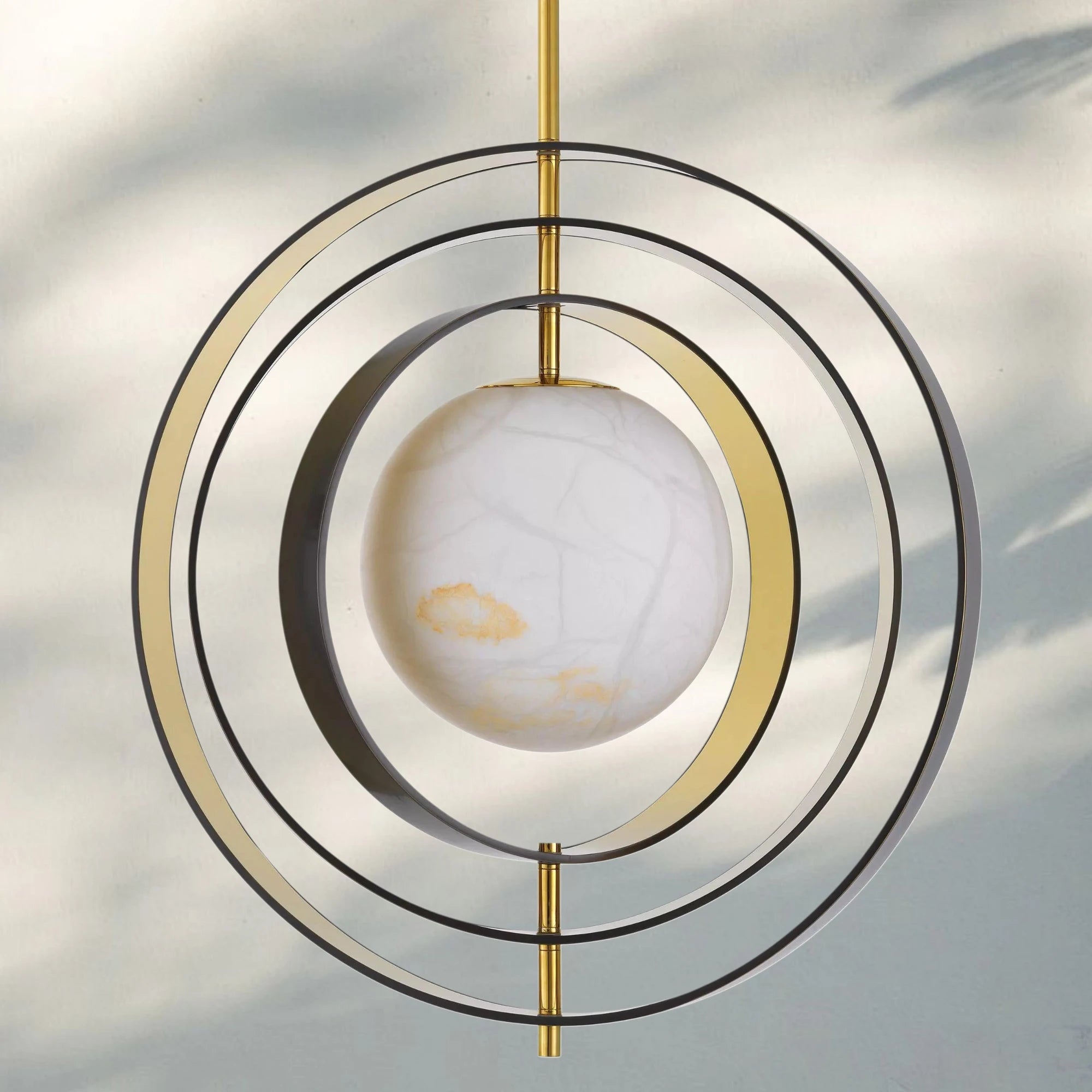 Pearl Alabaster Modern Round Chandelier-Blushlighting