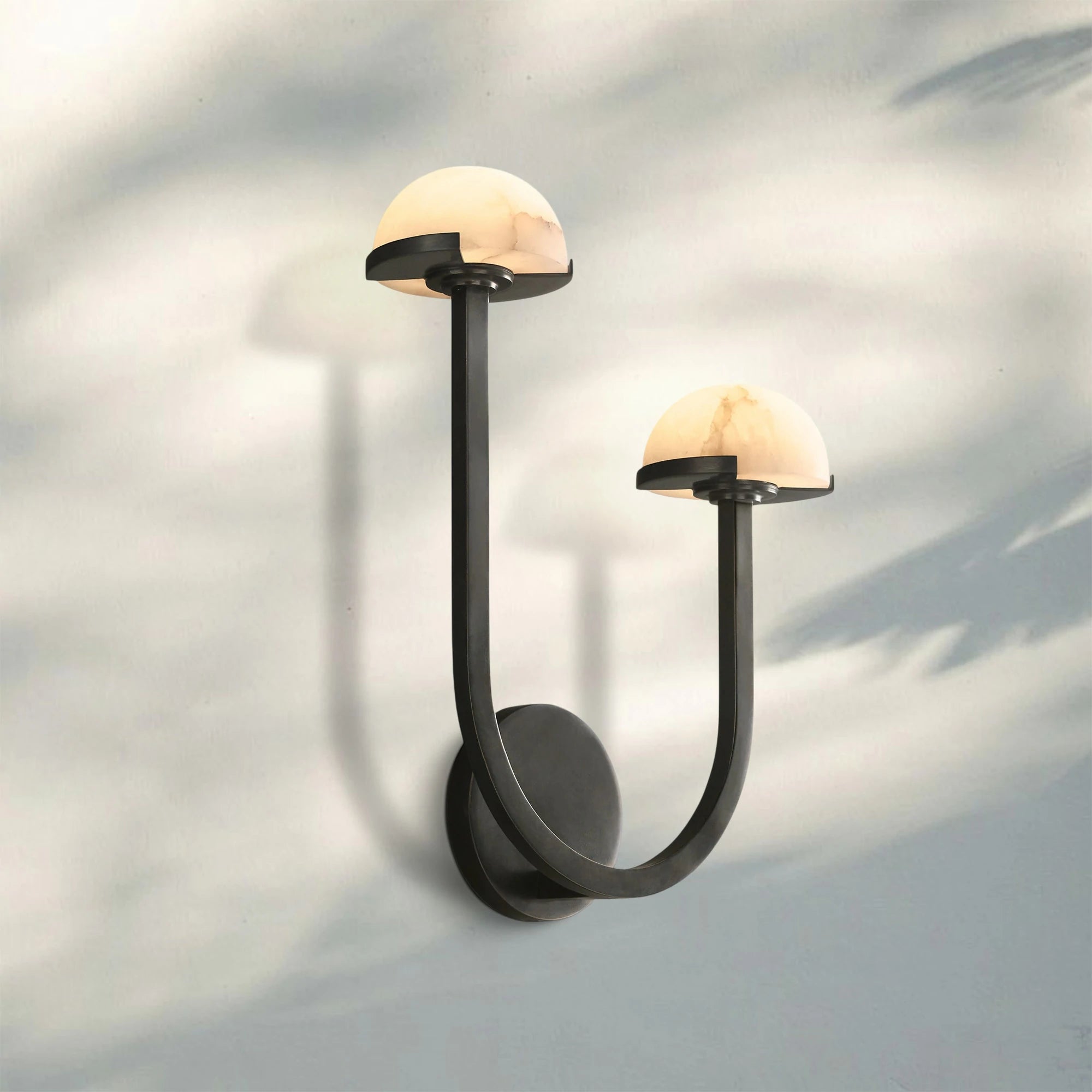 Pedrea Alabaster Double Wall Sconce-Left-Bronze-