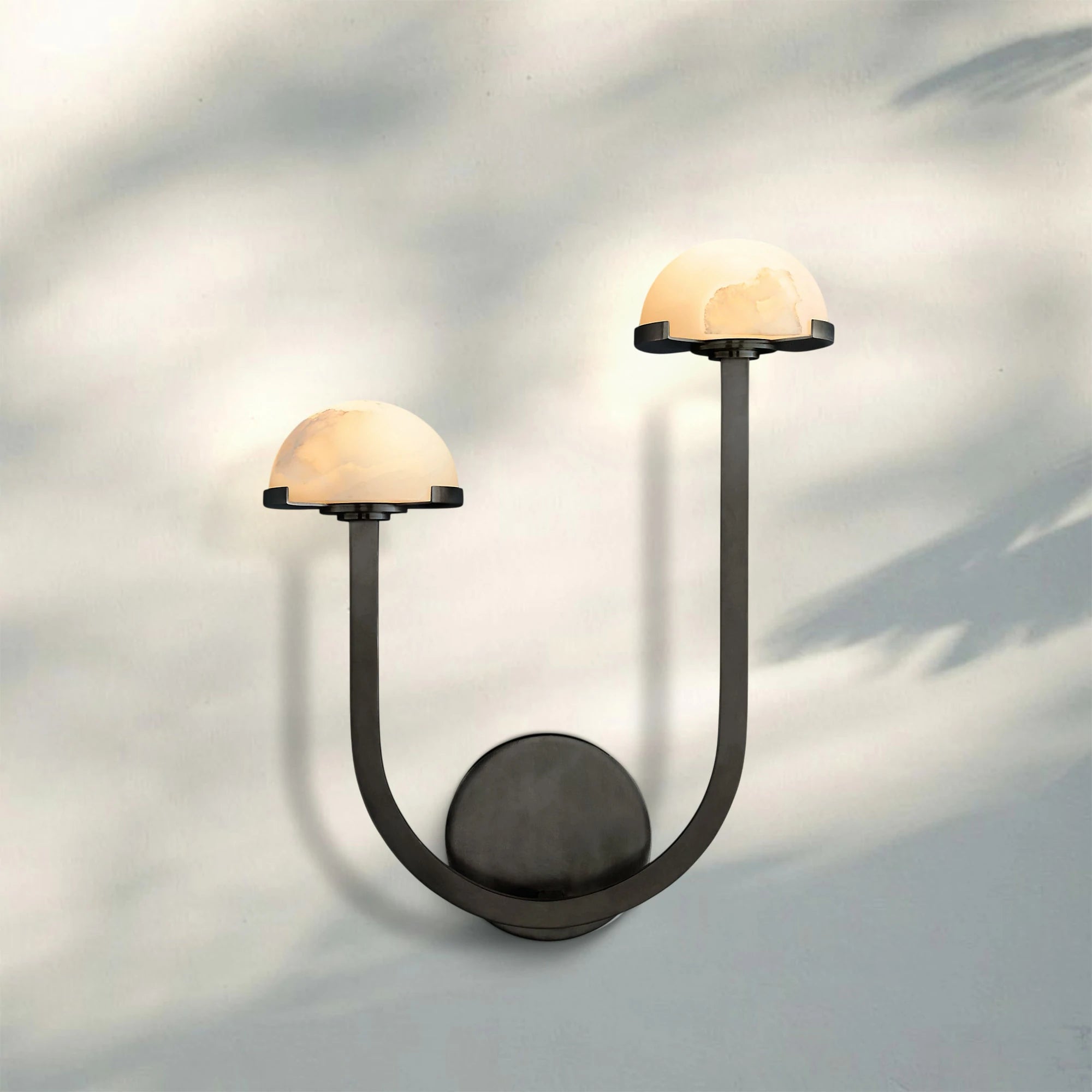 Pedrea Alabaster Double Wall Sconce-Right-Bronze-