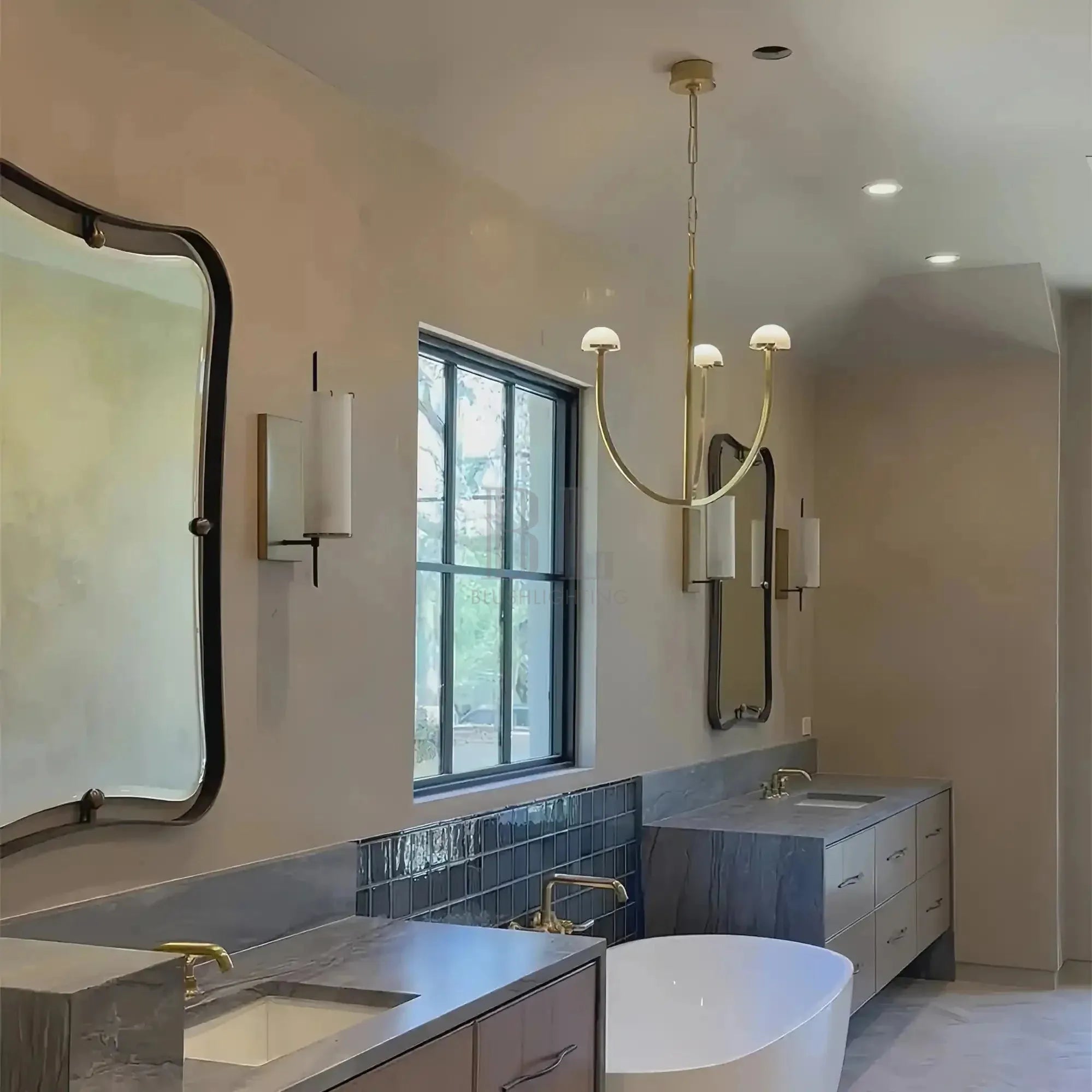 Pedrea Alabaster Round Chandelier 24'' 32'' 40'' - Blushlighting