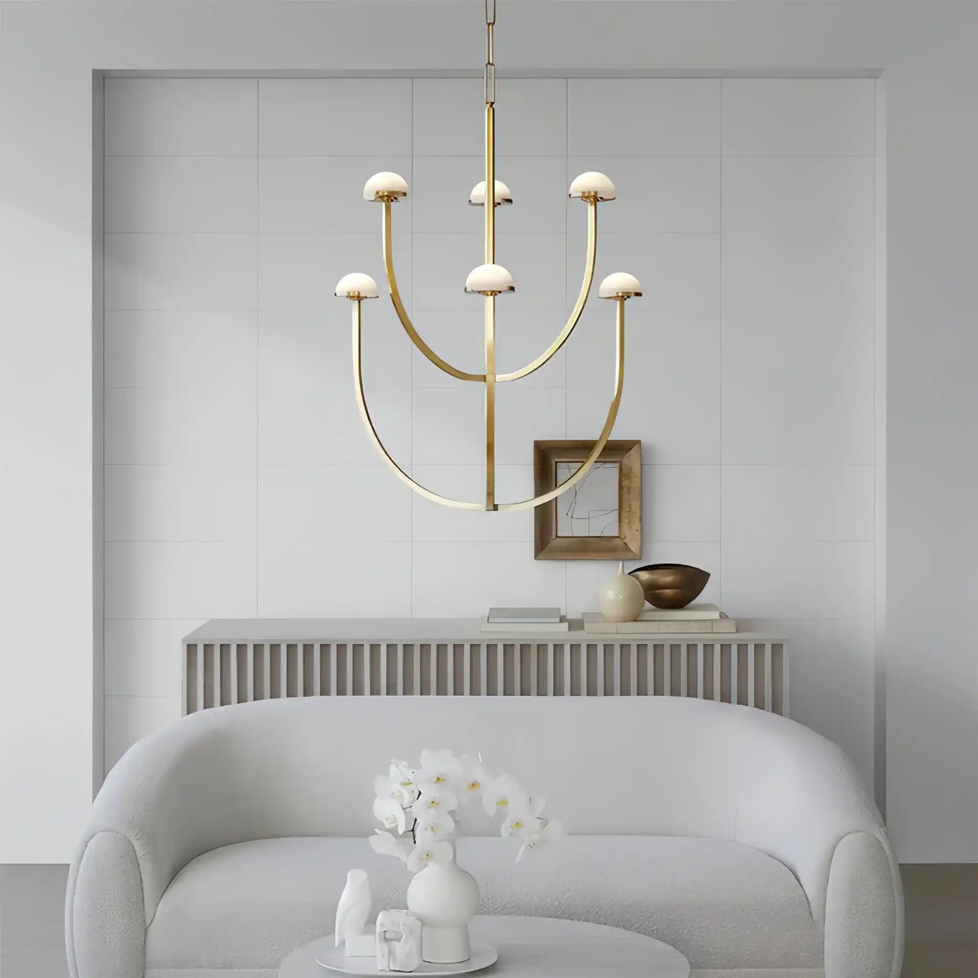 Pedrea Alabaster Round Chandelier 24'' 32'' 40''-