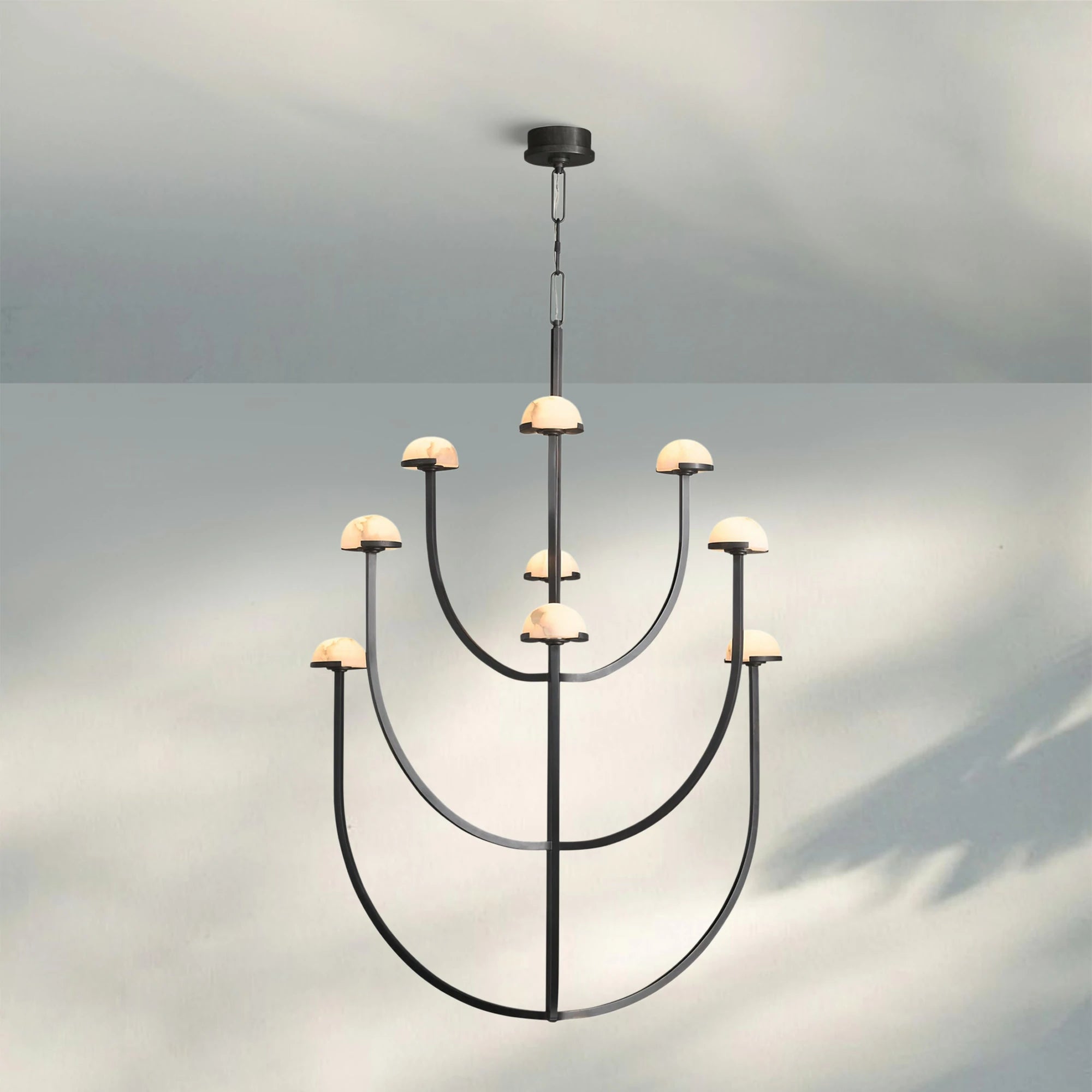 Pedrea Alabaster Round Chandelier 24'' 32'' 40''-