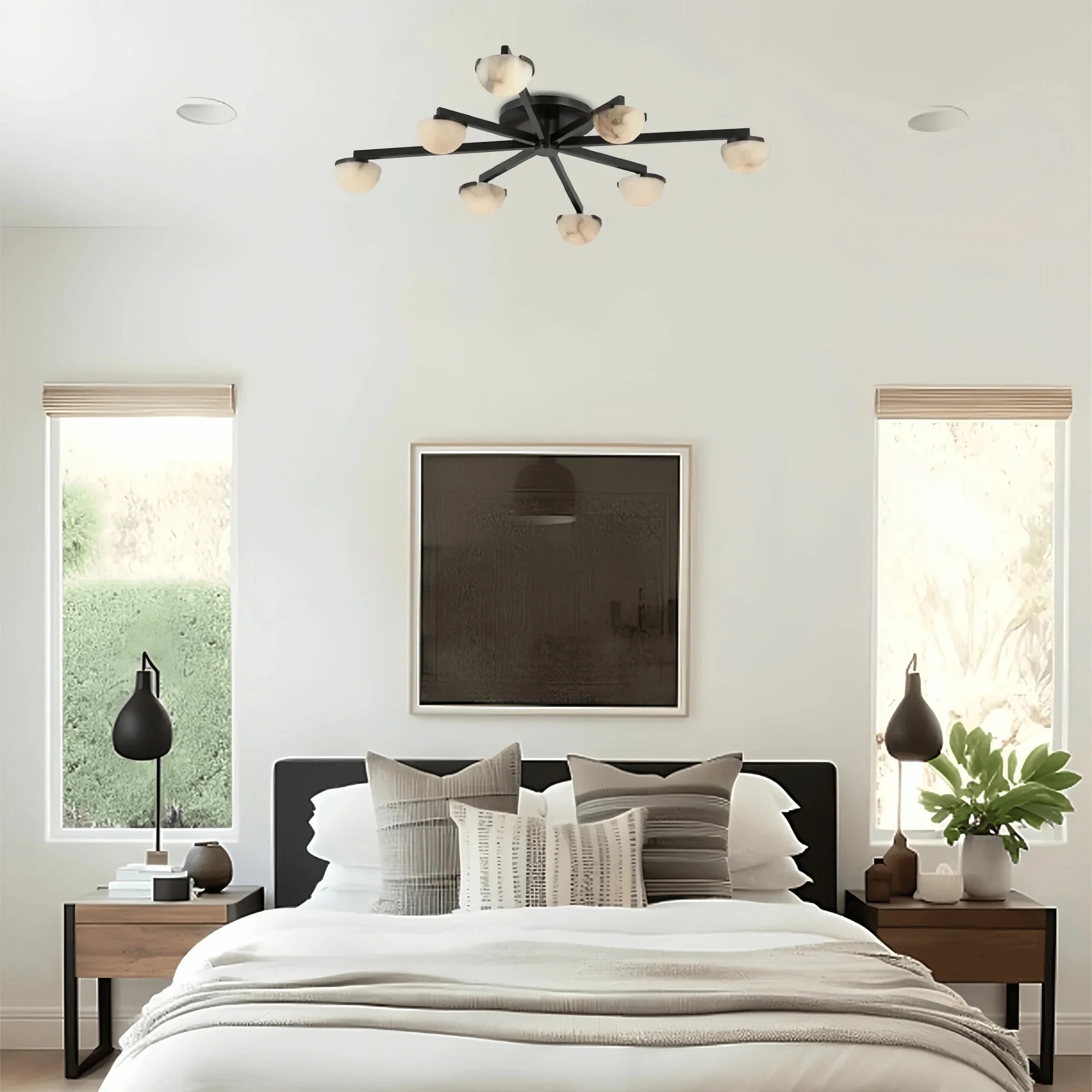 Pedrea Alabaster Wearstler Large Staggered Arm Flush Mount - Blushlighting