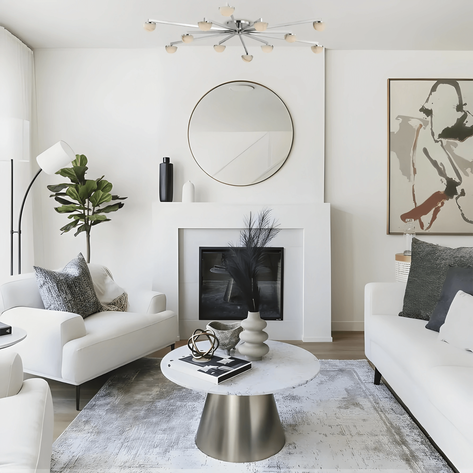 Pedrea Alabaster Wearstler Large Staggered Arm Flush Mount - Blushlighting